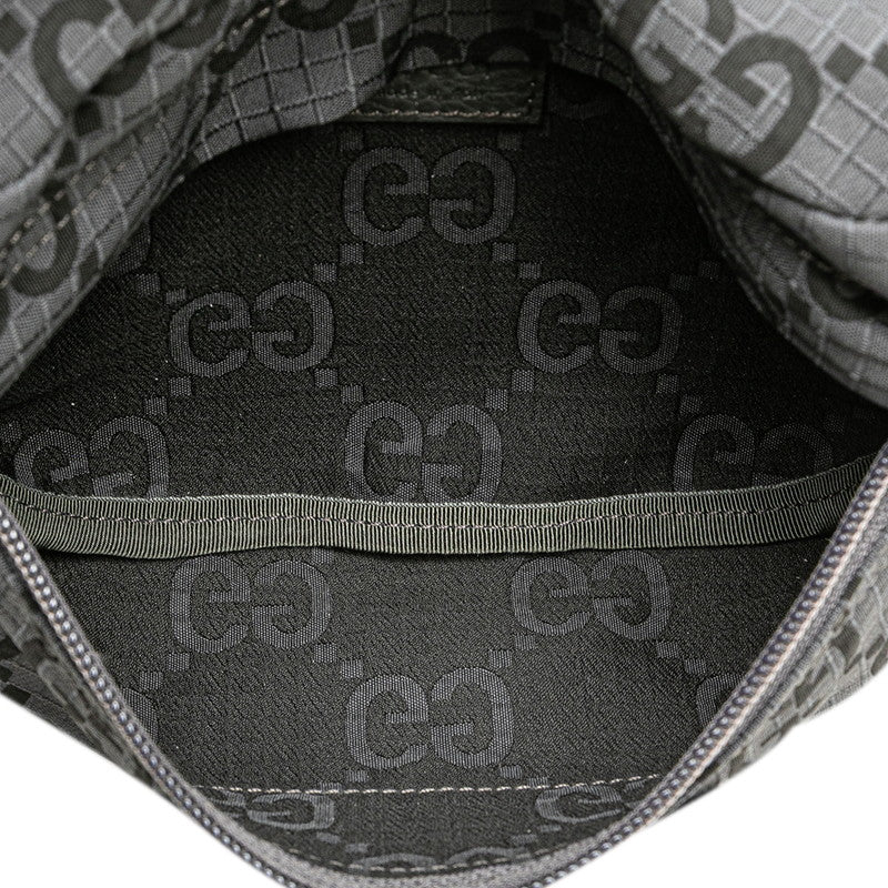 グッチ GGナイロン ウエストバッグ ボディバッグ 767934 グレー レザー エコナイロン メンズ GUCCI 【中古】