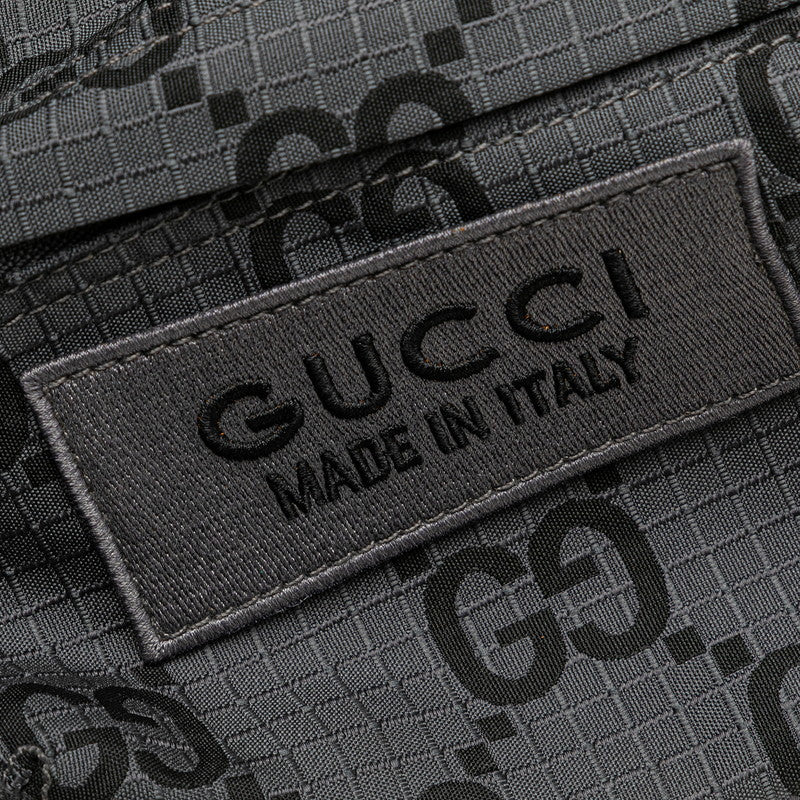 グッチ GGナイロン ウエストバッグ ボディバッグ 767934 グレー レザー エコナイロン メンズ GUCCI 【中古】