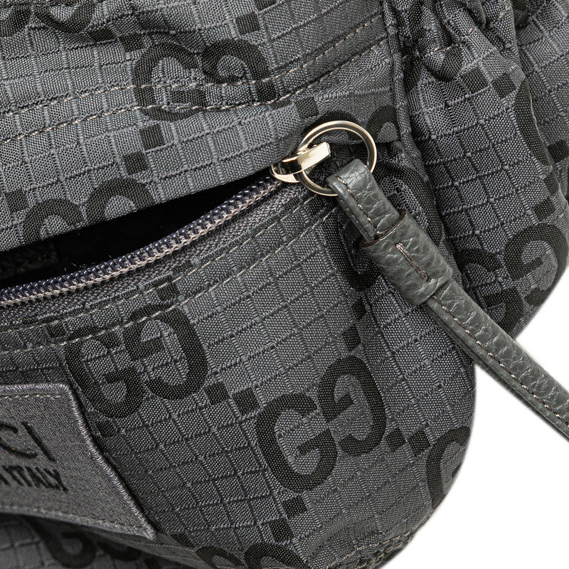 グッチ GGナイロン ウエストバッグ ボディバッグ 767934 グレー レザー エコナイロン メンズ GUCCI 【中古】