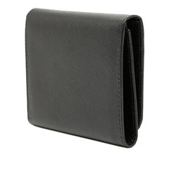 プラダ 三つ折り財布 1M0176 ブラック サフィアーノレザー レディース PRADA 【中古】