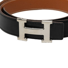 エルメス コンスタンス Hベルト サイズ100 □H刻印 2004年 ブラック ブラウン シルバー ボックスカーフ トゴ メンズ HERMES 中古