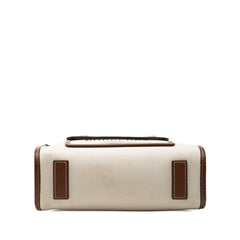 バーバリー ミニ フレヤ ハンドバッグ ショルダーバッグ 2WAY ベージュ ブラウン キャンバス レザー レディース BURBERRY 【中古】