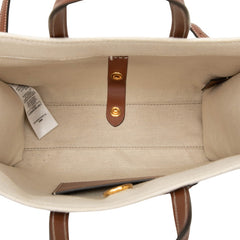 バーバリー ミニ フレヤ ハンドバッグ ショルダーバッグ 2WAY ベージュ ブラウン キャンバス レザー レディース BURBERRY 【中古】