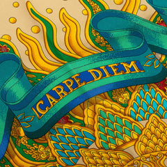 エルメス カレ90 CARPE DIEM 今日一日を楽しむ スカーフ 大判 レッド系 マルチカラー シルク レディース HERMES 中古