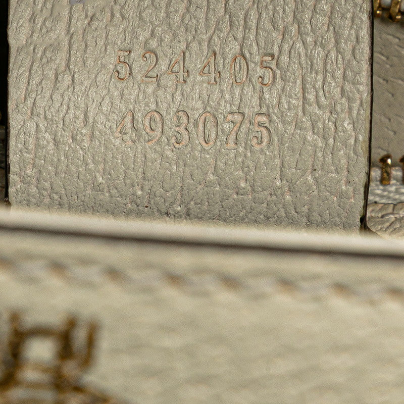 グッチ シルヴィ ビー&スター 斜め掛け ショルダーバッグ 524205 ホワイト アイボリー ゴールド レザー レディース GUCCI 【中古】