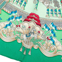 エルメス LUNA PARK 遊園地 スカーフ グリーン マルチカラー シルク レディース HERMES 中古