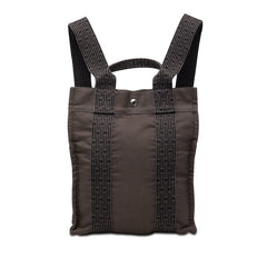 エルメス エールライン アドPM リュック バックパック ブラック グレー キャンバス レディース HERMES 【中古】