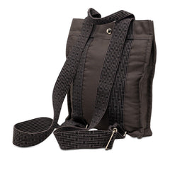 エルメス エールライン アドPM リュック バックパック ブラック グレー キャンバス レディース HERMES 【中古】