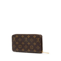 ルイ ヴィトン モノグラム ジッピーウォレット ラウンドファスナー 長財布 M60017 ブラウン PVC レディース LOUIS VUITTON 中古