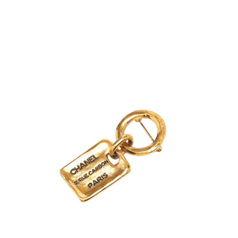シャネル 31 RUE CAMBON PARIS プレート ブローチ ピンズ ゴールド メッキ レディース CHANEL 中古
