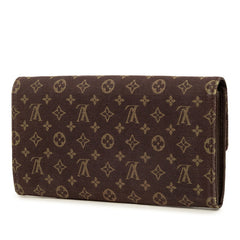 ルイ ヴィトン モノグラム ミニラン ポルトフォイユ サラ 長財布 M95234 ブラウン キャンバス レザー レディース LOUIS VUITTON 中古