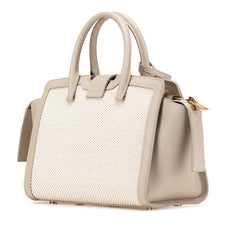 サンローラン ダウンタウン ベイビー ハンドバッグ ショルダーバッグ 2WAY 635346 グレージュ キャンバス レザー レディース SAINT LAURENT 【中古】