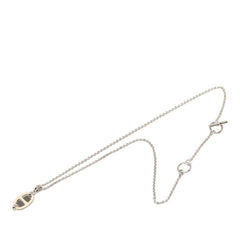 エルメス ミニ マイヨン PM チェーン ペンダント ネックレス シルバー ベージュ メタル レディース HERMES 【中古】