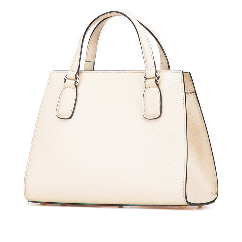 グッチ ソーホー インターロッキングG ハンドバッグ 607722 ホワイト アイボリー レザー レディース GUCCI 【中古】