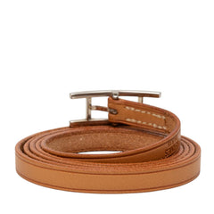 エルメス アピ3 ロング ブレスレット 4連 ブラウン レザー レディース HERMES 【中古】