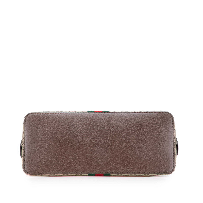 グッチ GGスプリーム シェリーライン ショルダーバッグ ハンドバッグ 2WAY 524533 ベージュ ブラウン PVC レザー レディース GUCCI 【中古】