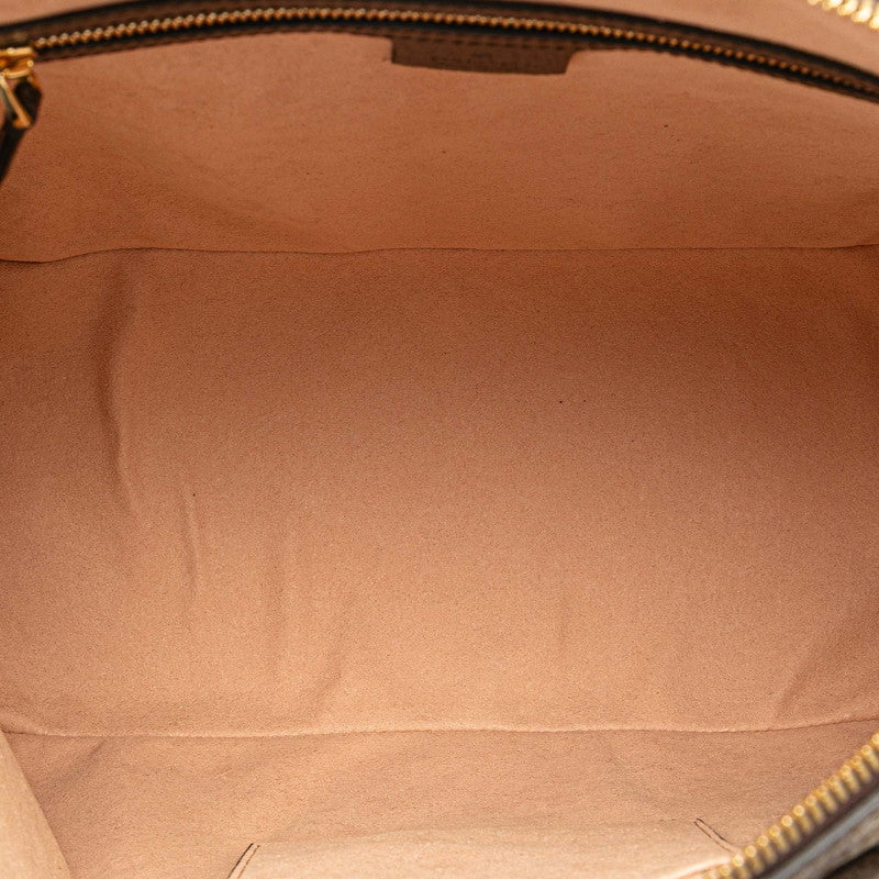 グッチ GGスプリーム シェリーライン ショルダーバッグ ハンドバッグ 2WAY 524533 ベージュ ブラウン PVC レザー レディース GUCCI 【中古】