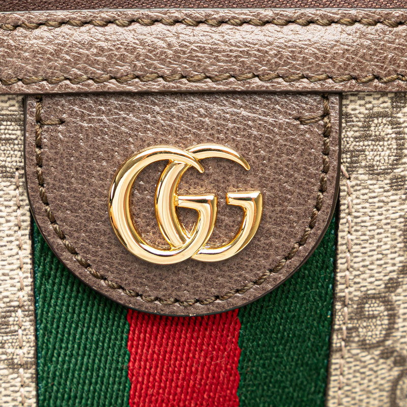 グッチ GGスプリーム シェリーライン ショルダーバッグ ハンドバッグ 2WAY 524533 ベージュ ブラウン PVC レザー レディース GUCCI 【中古】