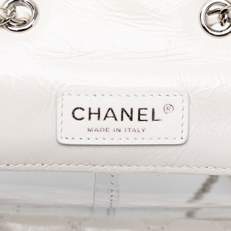 シャネル マトラッセ ココマーク チェーン ショルダーバッグ ハンドバッグ ホワイト クリア レザー ビニール レディース CHANEL 【中古】