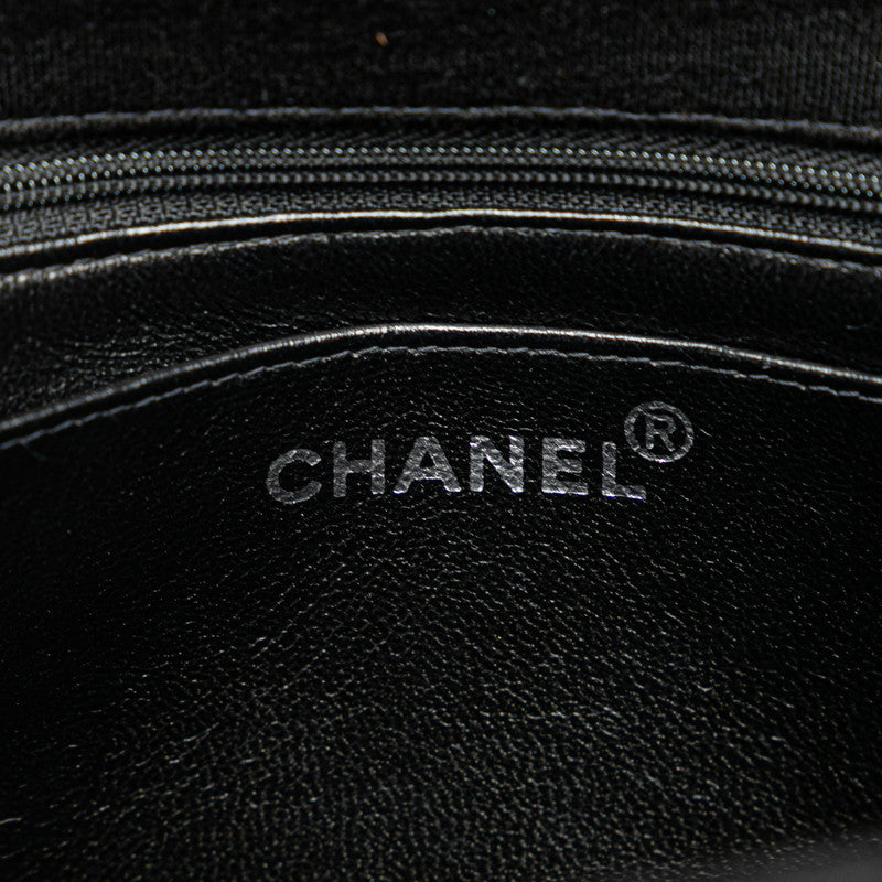 シャネル マトラッセ25 ココマーク ハンドバッグ トップハンドル ブラック コットン レディース CHANEL 【中古】