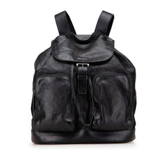 プラダ 三角ロゴプレート リュック バックパック VZ0053 ブラック カーフ レディース PRADA 【中古】