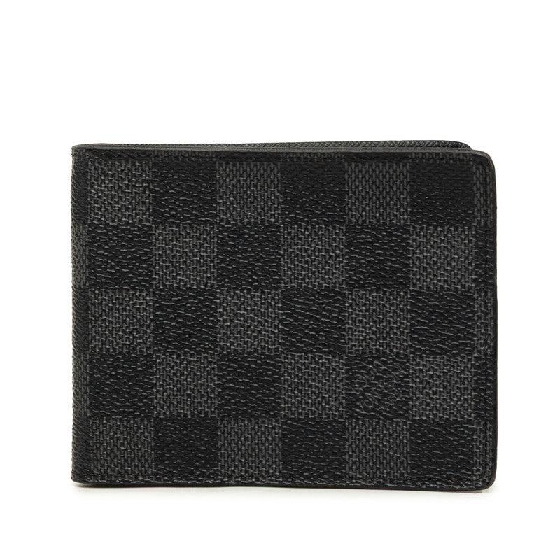 ルイ ヴィトン ダミエ グラフィット ポルトフォイユ パンス 二つ折り財布 N41623 ブラック PVC メンズ LOUIS VUITTON 【中古】