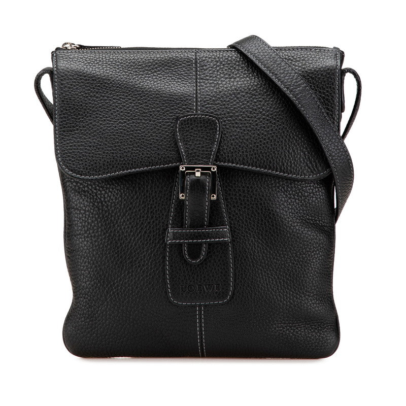ロエベ 斜め掛け ショルダーバッグ ブラック グレインカーフレザー レディース LOEWE 【中古】