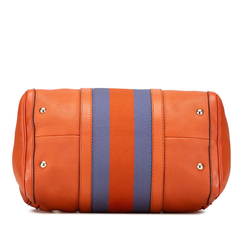 グッチ ハンドバッグ ショルダーバッグ 2WAY 247205 オレンジ ブルー レザー レディース GUCCI 【中古】