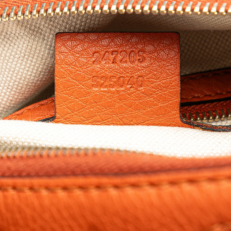 グッチ ハンドバッグ ショルダーバッグ 2WAY 247205 オレンジ ブルー レザー レディース GUCCI 【中古】