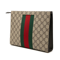 グッチ GGスプリーム シェリーライン クラッチバッグ セカンドバッグ 475316 ベージュ PVC レザー キャンバス レディース GUCCI 中古