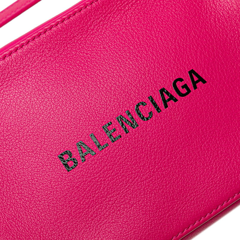 バレンシアガ エブリディ 斜め掛け ショルダーバッグ カメラバッグ 552372 ピンク レザー レディース BALENCIAGA 【中古】