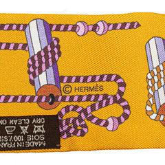 エルメス ツイリー Cordages コルダージュ スカーフ オレンジ パープル マルチカラー シルク レディース HERMES 【中古】