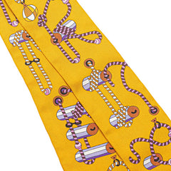 エルメス ツイリー Cordages コルダージュ スカーフ オレンジ パープル マルチカラー シルク レディース HERMES 【中古】