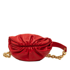 ボッテガヴェネタ ザ チェーン ポーチ ショルダーバッグ レッド レザー レディース BOTTEGAVENETA 中古
