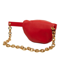 ボッテガヴェネタ ザ チェーン ポーチ ショルダーバッグ レッド レザー レディース BOTTEGAVENETA 中古