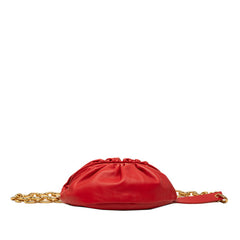 ボッテガヴェネタ ザ チェーン ポーチ ショルダーバッグ レッド レザー レディース BOTTEGAVENETA 中古