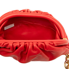 ボッテガヴェネタ ザ チェーン ポーチ ショルダーバッグ レッド レザー レディース BOTTEGAVENETA 中古