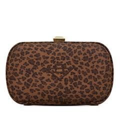 ボッテガヴェネタ レオパード クラッチバッグ カーキグリーン ブラウン ナイロン レディース BOTTEGAVENETA 【中古】