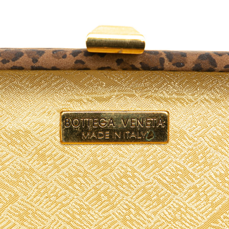 ボッテガヴェネタ レオパード クラッチバッグ カーキグリーン ブラウン ナイロン レディース BOTTEGAVENETA 【中古】
