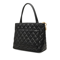 シャネル マトラッセ ココマーク 復刻トート トートバッグ ハンドバッグ ブラック キャビアスキン レディース CHANEL 【中古】