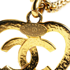 シャネル ハート モチーフ ココマーク チェーン ペンダントネックレス ゴールド メッキ レディース CHANEL 【中古】