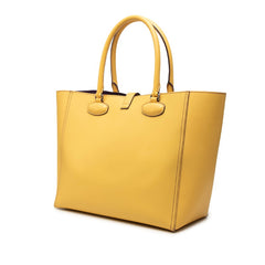 ロエベ アナグラム トートバッグ ハンドバッグ イエロー パープル レザー レディース LOEWE 中古