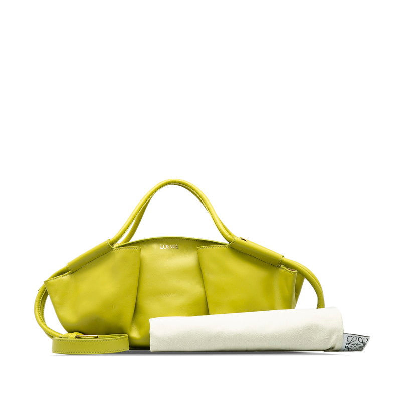 ロエベ パセオバッグ ハンドバッグ ショルダーバッグ 2WAY グリーン レザー レディース LOEWE 中古