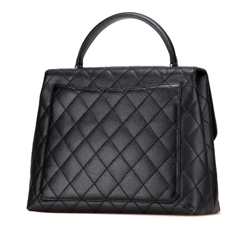 シャネル マトラッセ ココマーク ハンドバッグ ブラック キャビアスキン レディース CHANEL 【中古】
