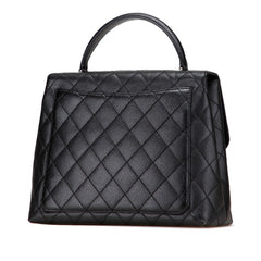 シャネル マトラッセ ココマーク ハンドバッグ ブラック キャビアスキン レディース CHANEL 【中古】