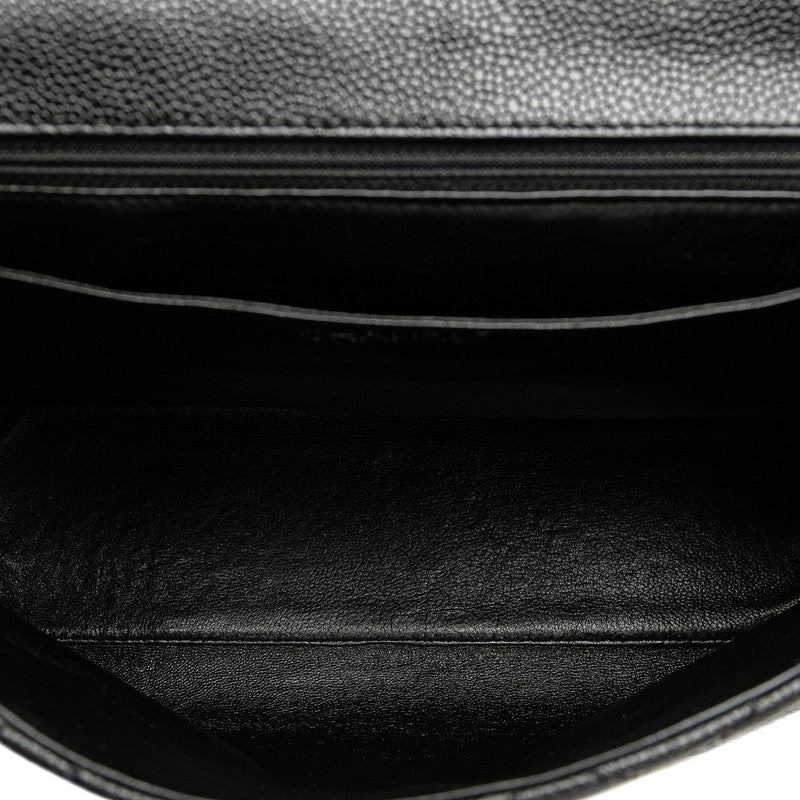 シャネル マトラッセ ココマーク ハンドバッグ ブラック キャビアスキン レディース CHANEL 【中古】