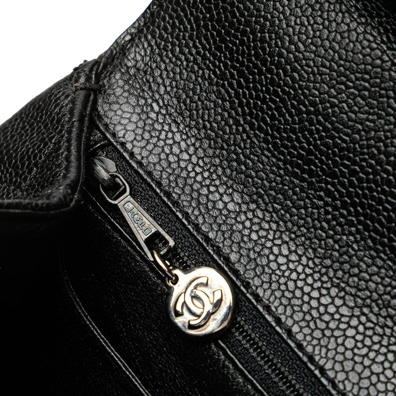 シャネル マトラッセ ココマーク ハンドバッグ ブラック キャビアスキン レディース CHANEL 【中古】