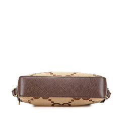 グッチ ジャンボGG ショルダーバッグ メッセンジャーバッグ 675891 ブラウン キャンバス レザー レディース GUCCI 【中古】
