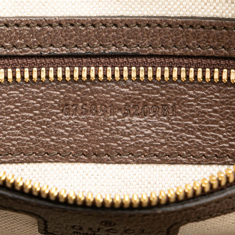 グッチ ジャンボGG ショルダーバッグ メッセンジャーバッグ 675891 ブラウン キャンバス レザー レディース GUCCI 【中古】