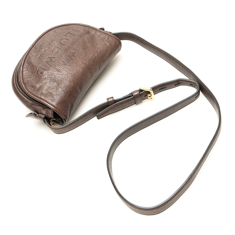 ロエベ ヘリテージ 斜め掛け ショルダーバッグ ブラウン レザー レディース LOEWE 【中古】